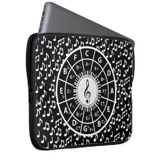 Funda Para Portátil Notas musicales y círculo de cincuenta diseños