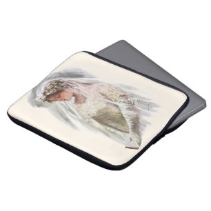 Funda Para Portátil Novia victoriana vintage con Biblia Harrison Fishe