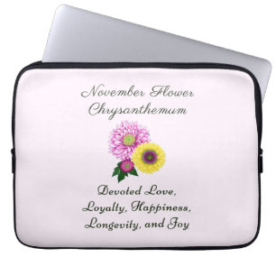 Funda Para Portátil Noviembre Mes de Nacimiento Flor Crisantemo