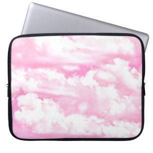 Funda Para Portátil Nubes felices en rosa claro