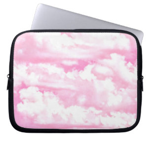 Funda Para Portátil Nubes felices en rosa claro
