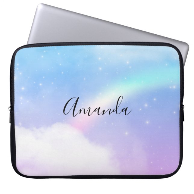 Funda Para Portátil Nubes mágicas pasteles y arcoiris (Frente)