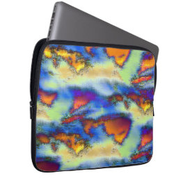 Funda Para Portátil Nubes rotas en naranja, textura con llovizna o des