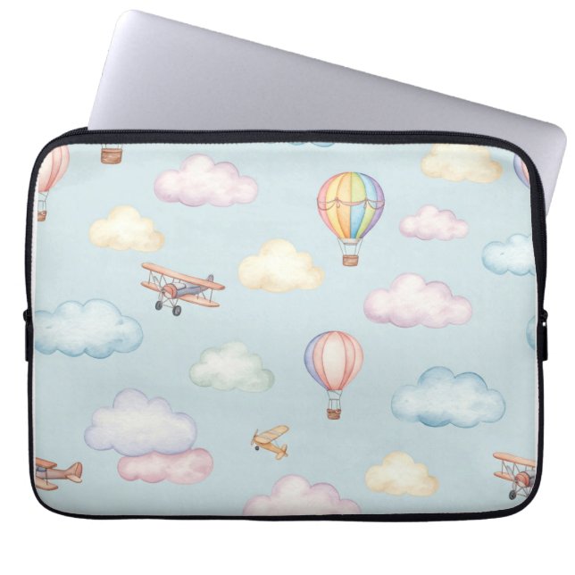 Funda Para Portátil Nubes y aviones de Natasha Us (Frente)