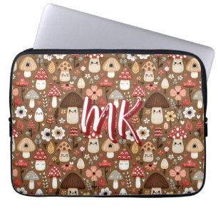 Funda Para Portátil Núcleos de cottage lindos hongos y flores