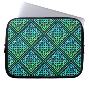 Funda Para Portátil Nudo Celta - Verde Azul Diamante