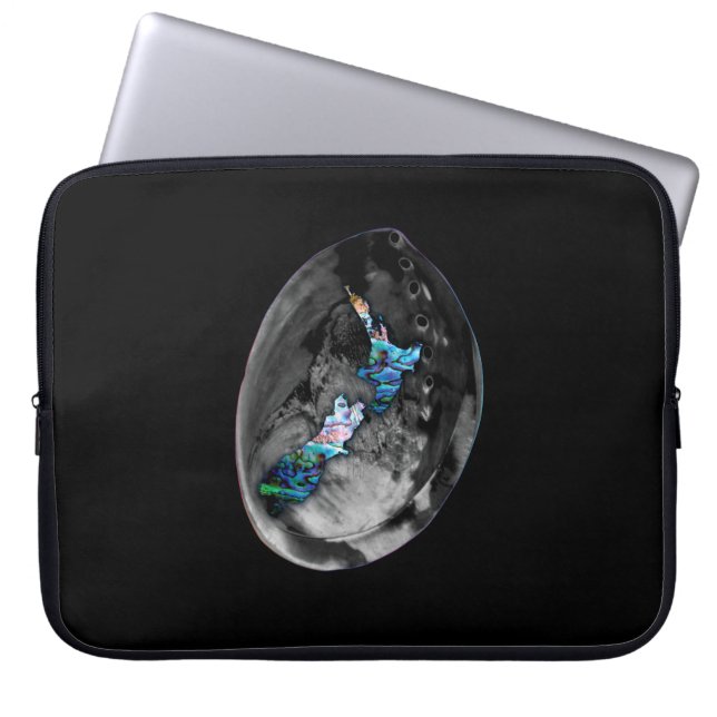 FUNDA PARA PORTÁTIL NUEVA ZELANDIA KIWI MAP PAUA (Frente)