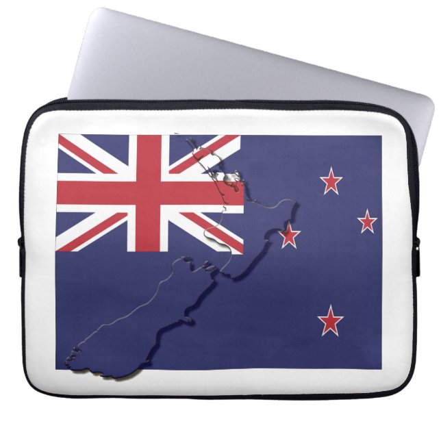 Funda Para Portátil NUEVA ZELANDIA Mapa de bandera Mapa Patriótico (Frente)