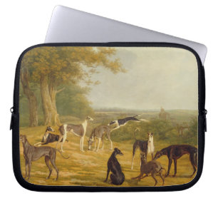 Funda Para Portátil Nueve galgos en un paisaje (aceite en lona)