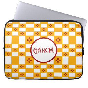 Funda Para Portátil Nuevo México Zia Cuadrados blancos rojos amarillos