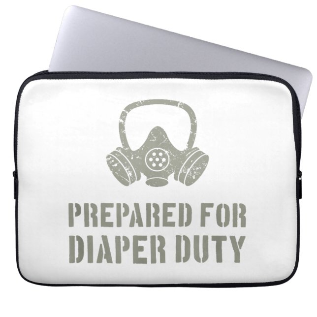 Funda Para Portátil Nuevo Padre Preparado Para Diaper Duty Funny (Frente)