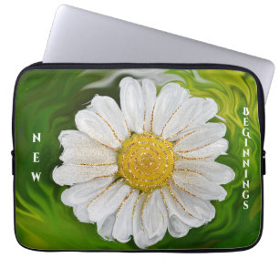Funda Para Portátil Nuevos comienzos - Poder floral de margarita