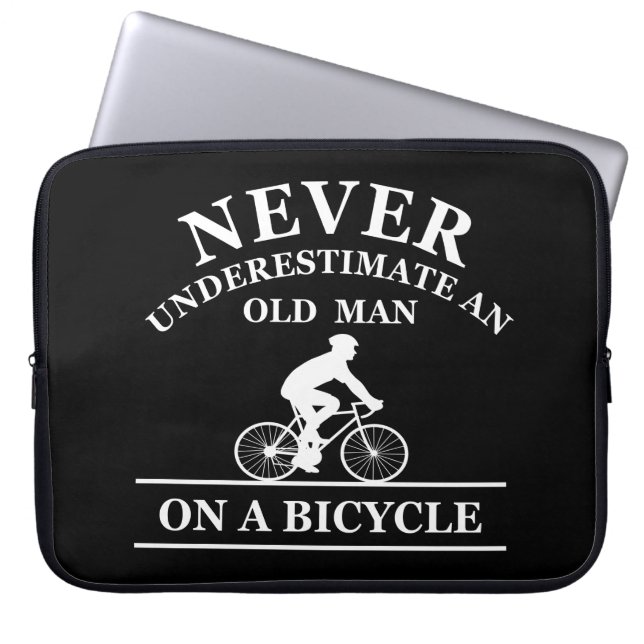Funda Para Portátil nunca subestimar a un anciano en bicicleta (Frente)