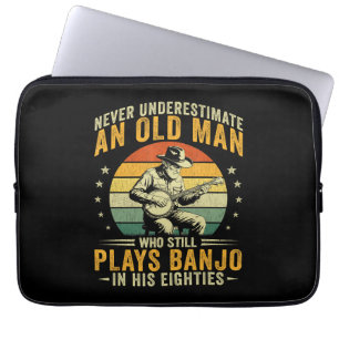 Funda Para Portátil Nunca Subestimes A Un Hombre Mayor Toca Banjo