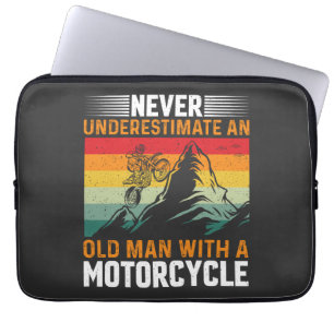 Funda Para Portátil Nunca Subestimes A Un Viejo Con Motocicleta