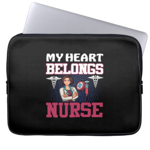 Funda Para Portátil Nurse Gift Mi corazón pertenece a una enfermera
