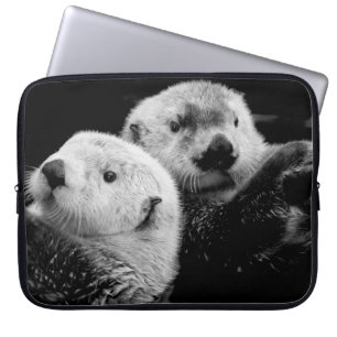 Funda Para Portátil Nutrición marina: Par blanco negro.