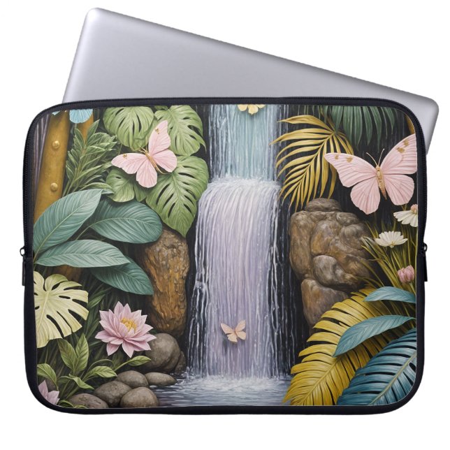 Funda Para Portátil Oasis de las Cascadas Encantadas (Frente)