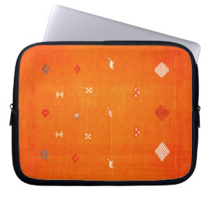 Funda Para Portátil Oasis del atardecer: Naranja Heredado Boho Marroqu