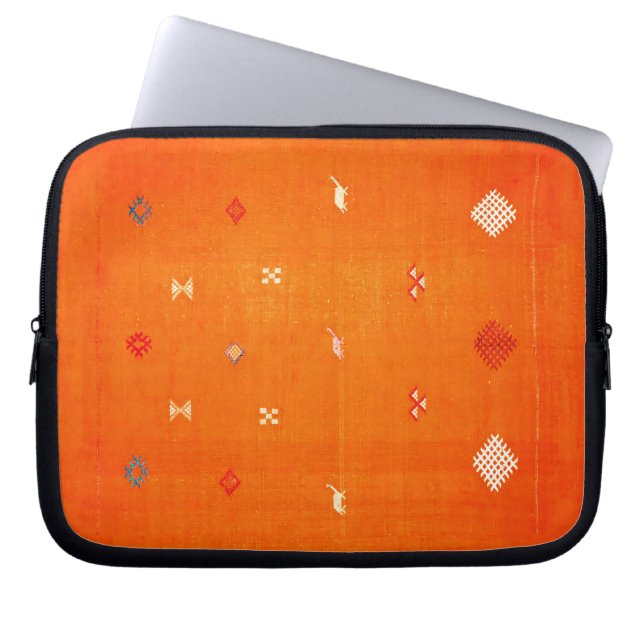 Funda Para Portátil Oasis del atardecer: Naranja Heredado Boho Marroqu (Frente)