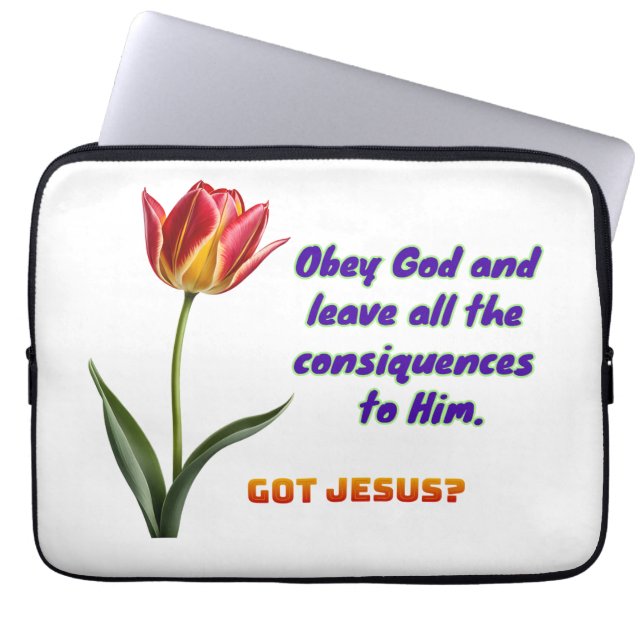 Funda Para Portátil Obedecer a Dios (Frente)