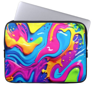 Funda Para Portátil Obra de arte Neon Glow Liquid Splatter
