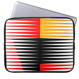 Funda Para Portátil Obra de arte roja, negra y amarilla