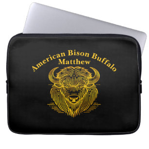 Funda Para Portátil Obra De Búfalo De Bono De Oro Con Un Diseño Intrin