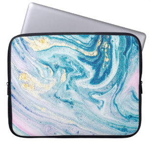 Funda Para Portátil Ocean Art: Marble Agate Swirls.