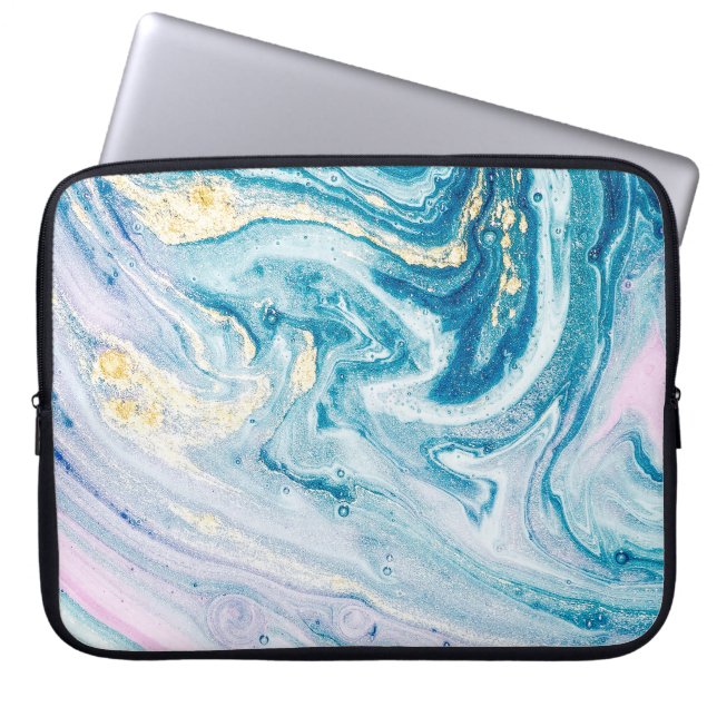 Funda Para Portátil Ocean Art: Marble Agate Swirls. (Frente)