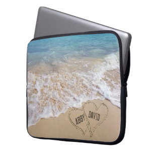 Funda Para Portátil Ocean Beach Hearts with Names