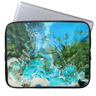 Funda Para Portátil Océano tropical turquesa azul y verde algas marina
