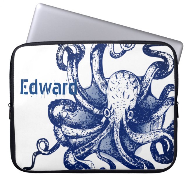 Funda Para Portátil Octopus azul (Frente)
