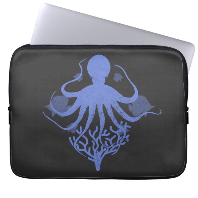 Funda Para Portátil Octopus (fondo oscuro) (Frente)