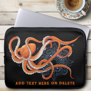 Funda Para Portátil Octopus Naranja Mandala Blue