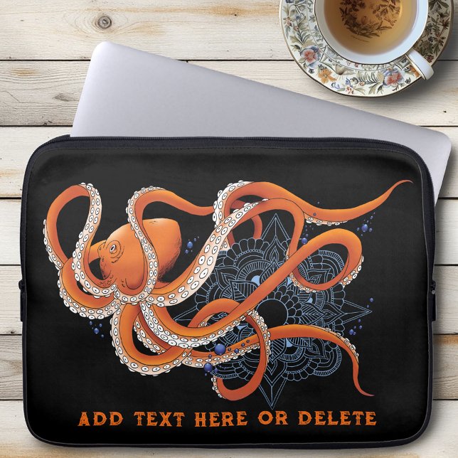 Funda Para Portátil Octopus Naranja Mandala Blue (Subido por el creador)