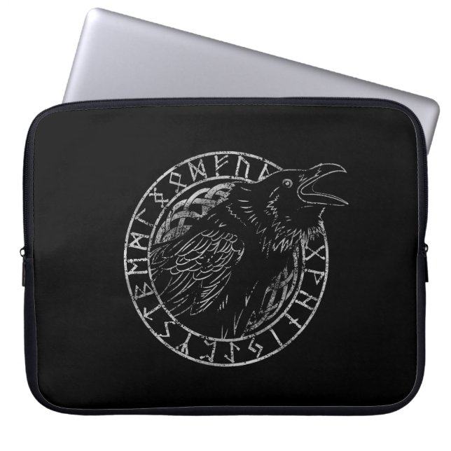 Funda Para Portátil Odin Raven Crow Viking Mythology corre (Frente)