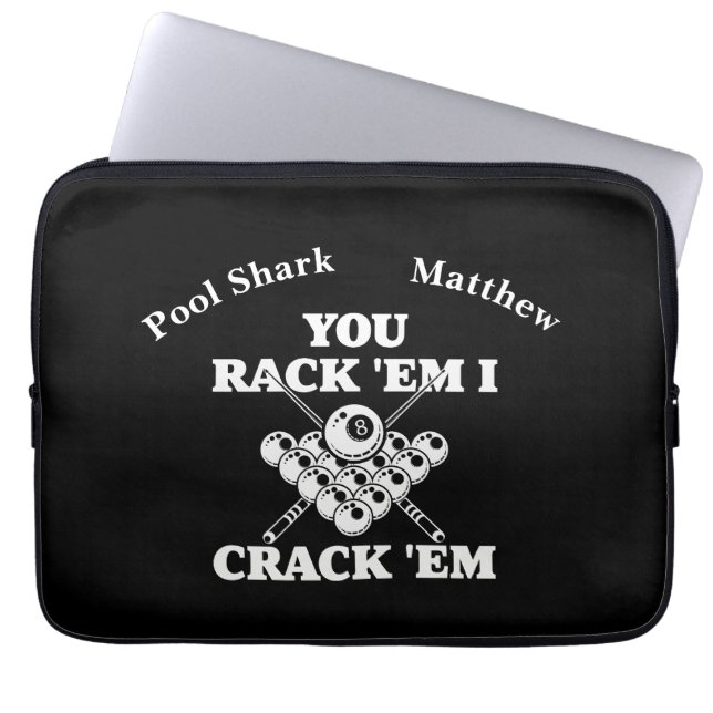 Funda Para Portátil Oferta popular de billares en negrita (Frente)