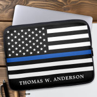 Oficial de Policía Personalizado Línea Azul Delgad