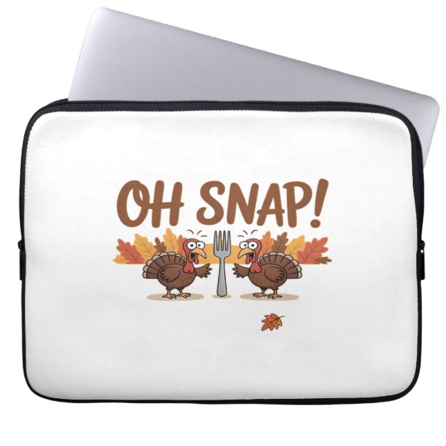 Funda Para Portátil Oh Snap Turkey Day Noche Graciosa De Acción De Gra (Frente)