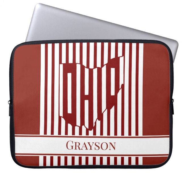 Funda Para Portátil Ohio Red Stripe (Frente)