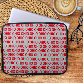 Funda Para Portátil Ohio Rojo y Gris