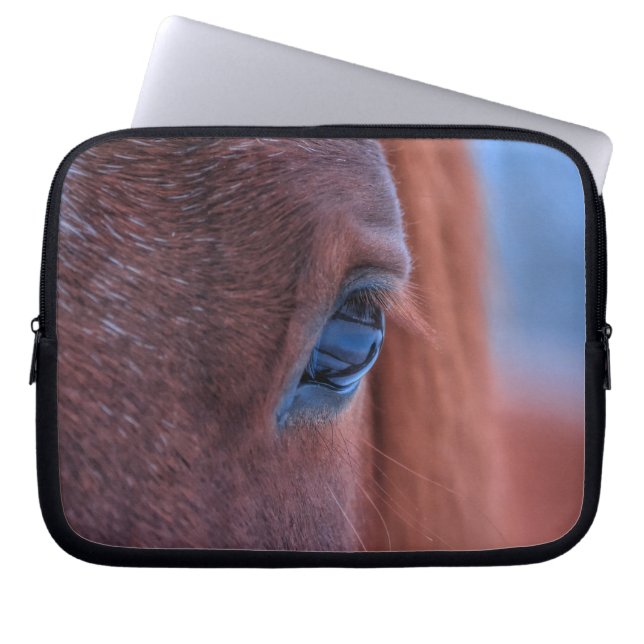 Funda Para Portátil Ojo de equino de caballo de castaño foto (Frente)
