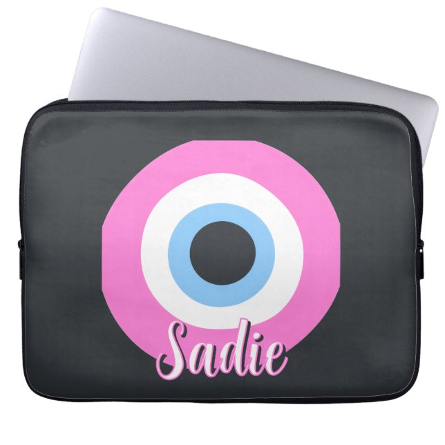 Funda Para Portátil ojo turco rosa personalizable  (Frente)