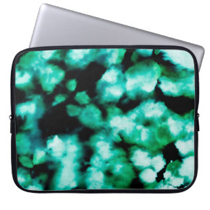 Funda Para Portátil Ojo Verde Oscuro. Inspiración Aquamarine Tie Dye