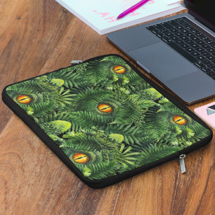 Funda Para Portátil Ojos de Dinosaurio Plantas Verdes Arte de Criatura