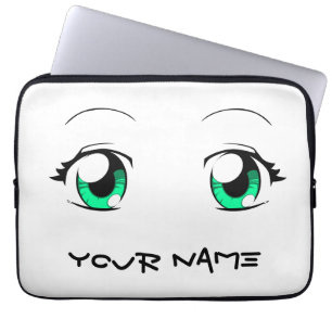 Funda Para Portátil Ojos de encargo del chica del animado del color