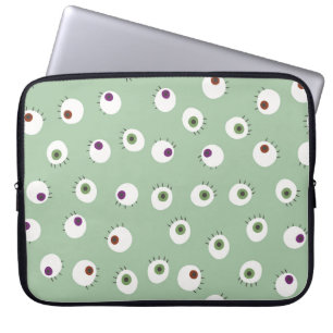 Funda Para Portátil Ojos de Halloween, patrón impecable dibujado a man