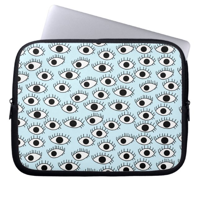Funda Para Portátil Ojos lindos en el fondo azul, ojo lateral (Frente)