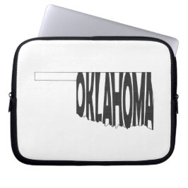 Funda Para Portátil Oklahoma Estado Nombre Word Art Negro